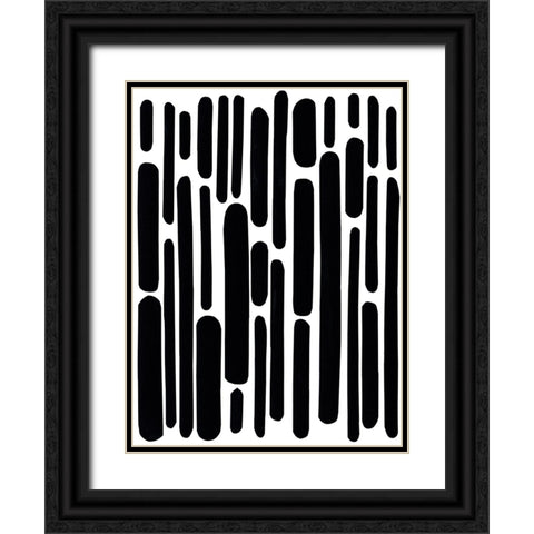Shuffle I Black Ornate Wood Framed Art Print with Double Matting by Moore, Regina