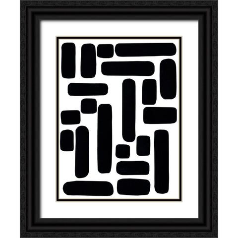 Shuffle IV Black Ornate Wood Framed Art Print with Double Matting by Moore, Regina