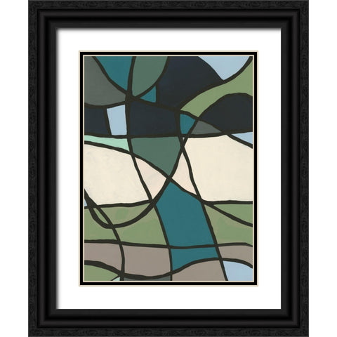 Multicolor Stained Glass I Black Ornate Wood Framed Art Print with Double Matting by Moore, Regina