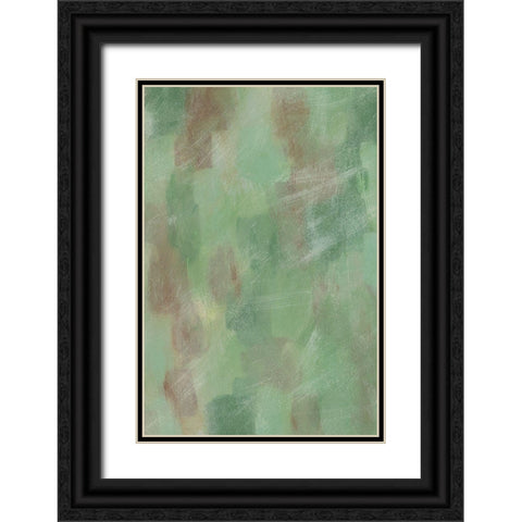 Green Shadows II Black Ornate Wood Framed Art Print with Double Matting by Moore, Regina