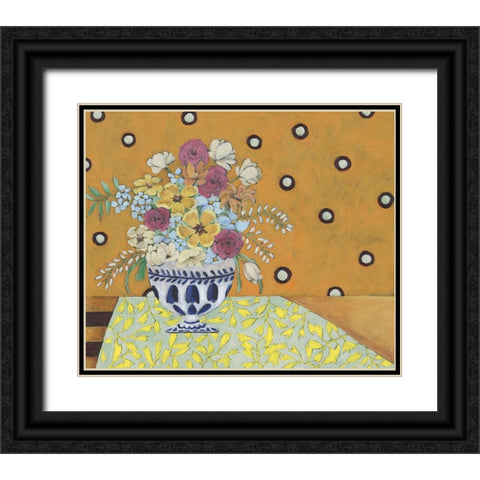 Flowerscape I Black Ornate Wood Framed Art Print with Double Matting by Moore, Regina