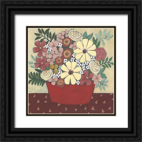 Inspired Flowers I Black Ornate Wood Framed Art Print with Double Matting by Moore, Regina