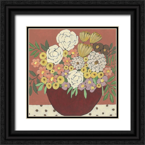 Inspired Flowers II Black Ornate Wood Framed Art Print with Double Matting by Moore, Regina