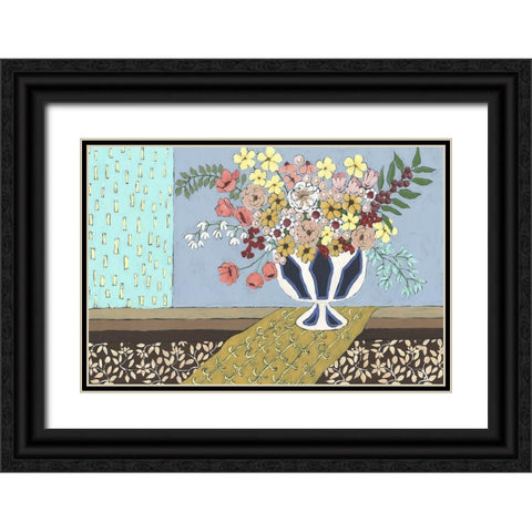 Flowers Blooming Black Ornate Wood Framed Art Print with Double Matting by Moore, Regina