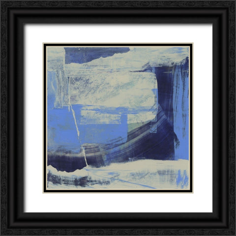 Evolve Blue I Black Ornate Wood Framed Art Print with Double Matting by Gordon, Sharon