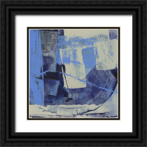 Evolve Blue II Black Ornate Wood Framed Art Print with Double Matting by Gordon, Sharon