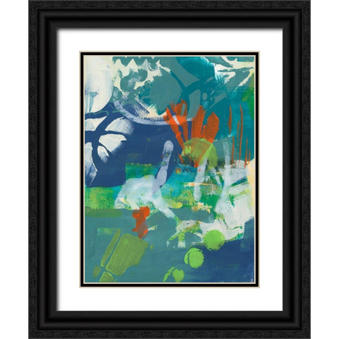 Tropical Graphics I Black Ornate Wood Framed Art Print with Double Matting by Combs, Joyce