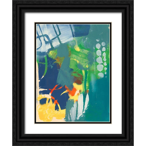 Tropical Graphics III Black Ornate Wood Framed Art Print with Double Matting by Combs, Joyce