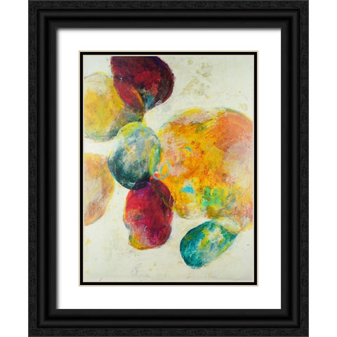 Earthy Fragments I Black Ornate Wood Framed Art Print with Double Matting by Combs, Joyce
