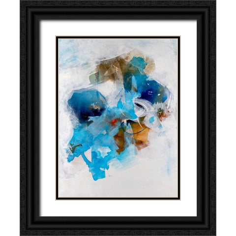 Misty Blue I Black Ornate Wood Framed Art Print with Double Matting by Combs, Joyce