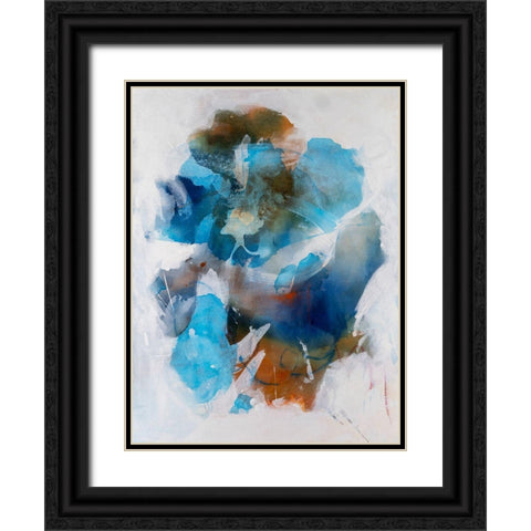 Misty Blue II Black Ornate Wood Framed Art Print with Double Matting by Combs, Joyce