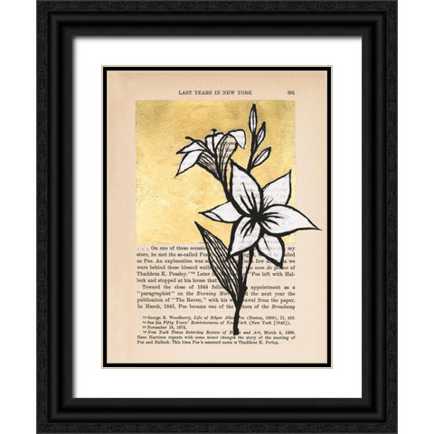 Floral Diary I Black Ornate Wood Framed Art Print with Double Matting by Lam, Vanna