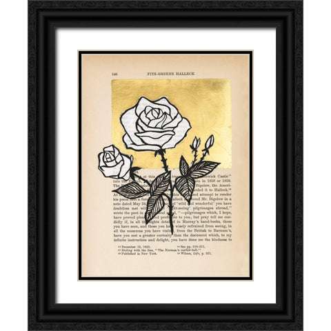 Floral Diary II Black Ornate Wood Framed Art Print with Double Matting by Lam, Vanna