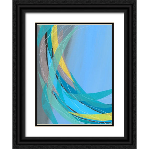 Circulating Flow I Black Ornate Wood Framed Art Print with Double Matting by Moore, Regina