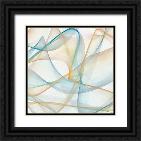 Curves and Waves II Black Ornate Wood Framed Art Print with Double Matting by Saunders, Alonzo