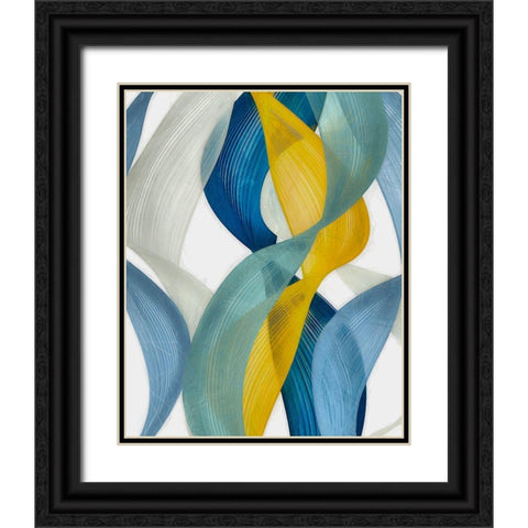 Horizontal Bands II Black Ornate Wood Framed Art Print with Double Matting by Saunders, Alonzo
