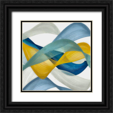 Horizontal Bands III Black Ornate Wood Framed Art Print with Double Matting by Saunders, Alonzo