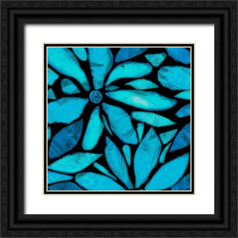 Black and Blue I Black Ornate Wood Framed Art Print with Double Matting by Saunders, Alonzo