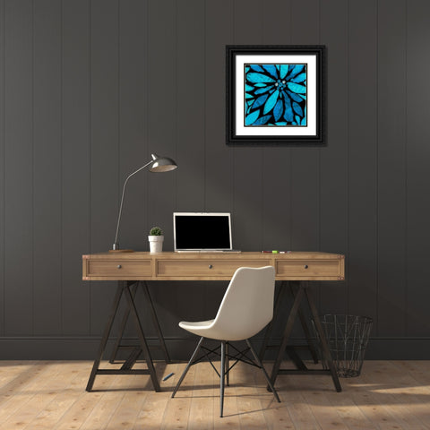Black and Blue II Black Ornate Wood Framed Art Print with Double Matting by Saunders, Alonzo