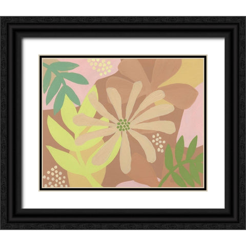 Neutral Blooms II Black Ornate Wood Framed Art Print with Double Matting by Moore, Regina