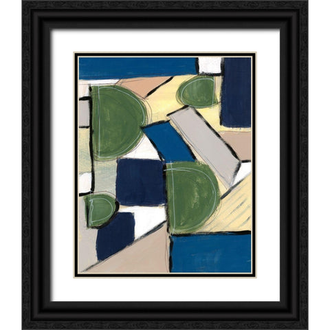Spatial Mix I Black Ornate Wood Framed Art Print with Double Matting by Moore, Regina