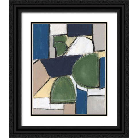 Spatial Mix II Black Ornate Wood Framed Art Print with Double Matting by Moore, Regina
