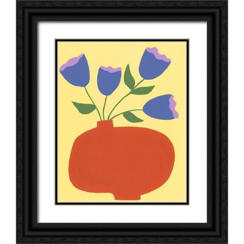 Modern Blooms III Black Ornate Wood Framed Art Print with Double Matting by Moore, Regina