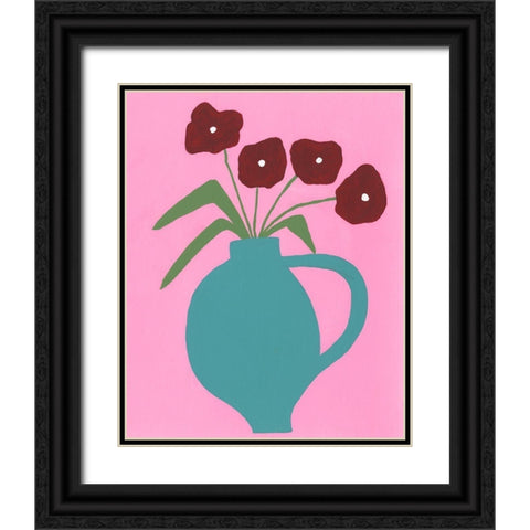 Modern Blooms IV Black Ornate Wood Framed Art Print with Double Matting by Moore, Regina