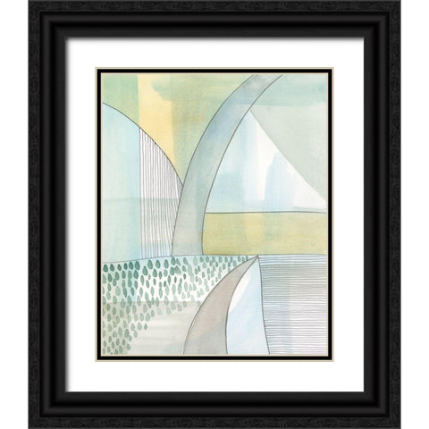 Mint Reflection II Black Ornate Wood Framed Art Print with Double Matting by Moore, Regina