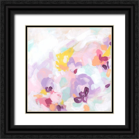 Petal Swirl I Black Ornate Wood Framed Art Print with Double Matting by Vess, June Erica