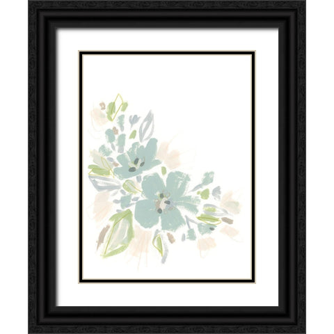 Seafoam Petals I Black Ornate Wood Framed Art Print with Double Matting by Vess, June Erica
