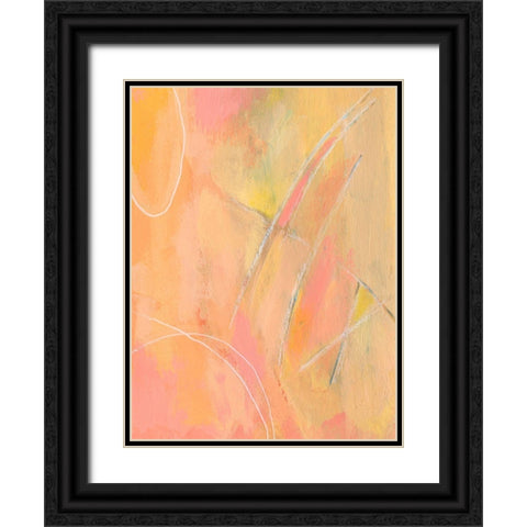 Peach Bliss III Black Ornate Wood Framed Art Print with Double Matting by Moore, Regina