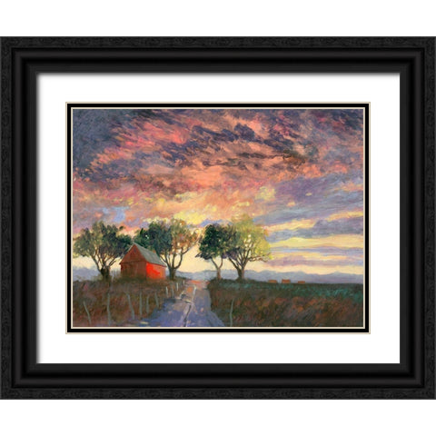 Fire in the Sky Black Ornate Wood Framed Art Print with Double Matting by Sweetwater