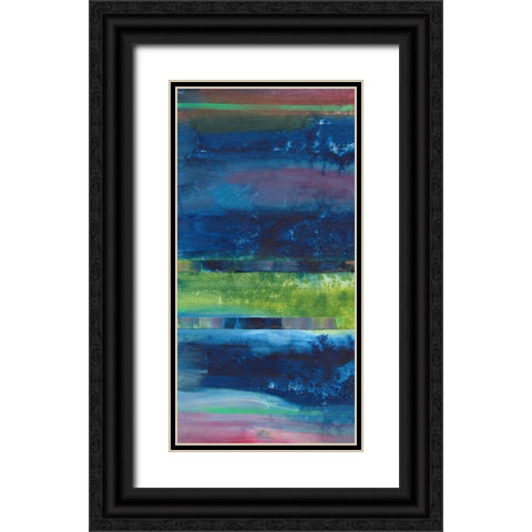 Blue Contentment I Black Ornate Wood Framed Art Print with Double Matting by Combs, Joyce
