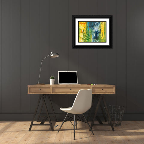 Aquatic Energy III Black Ornate Wood Framed Art Print with Double Matting by Combs, Joyce