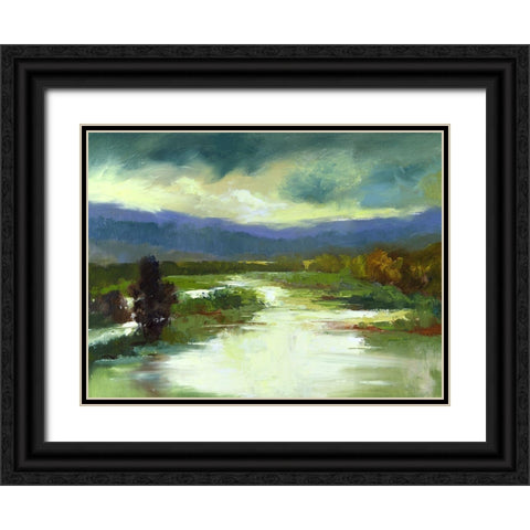 Mountain Meadow Black Ornate Wood Framed Art Print with Double Matting by Finch, Sheila