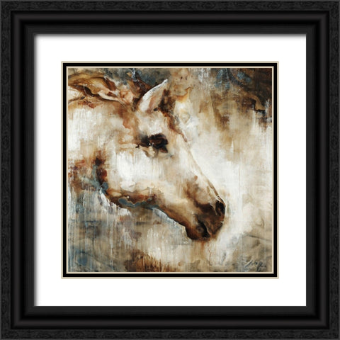 White Light Black Ornate Wood Framed Art Print with Double Matting by Edmunds, Sydney