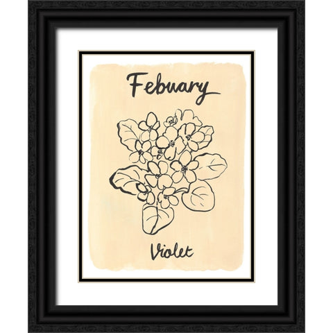 Birth Month II Black Ornate Wood Framed Art Print with Double Matting by Warren, Annie