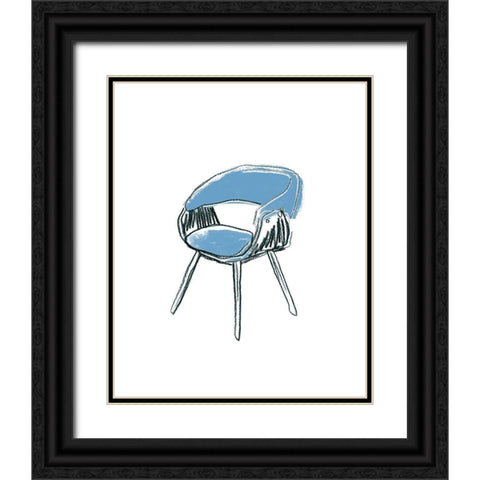 Take a Seat I Black Ornate Wood Framed Art Print with Double Matting by Vess, June Erica