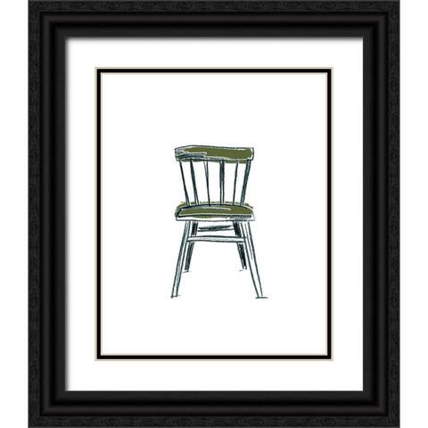 Take a Seat IV Black Ornate Wood Framed Art Print with Double Matting by Vess, June Erica