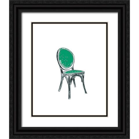 Take a Seat VIII Black Ornate Wood Framed Art Print with Double Matting by Vess, June Erica