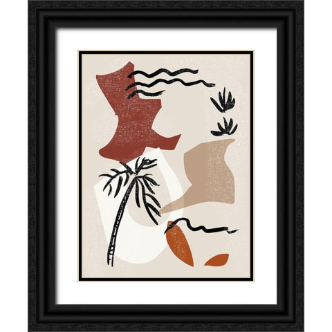 Soft Palms II Black Ornate Wood Framed Art Print with Double Matting by Wang, Melissa