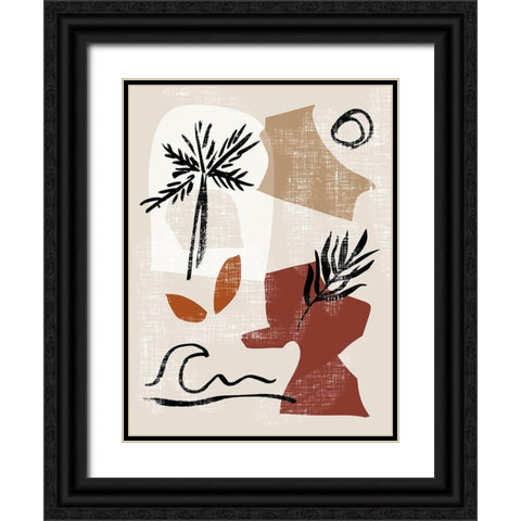 Soft Palms III Black Ornate Wood Framed Art Print with Double Matting by Wang, Melissa