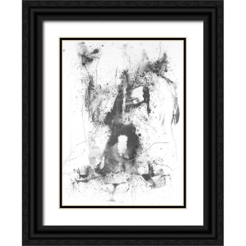 Graphite Abstract II Black Ornate Wood Framed Art Print with Double Matting by Willett, Michael