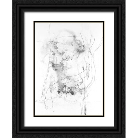 Graphite Abstract IV Black Ornate Wood Framed Art Print with Double Matting by Willett, Michael