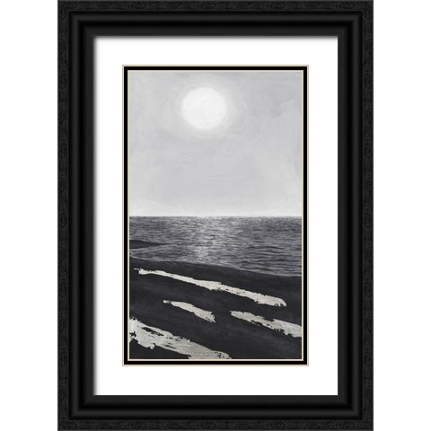 Silver Shoreline II Black Ornate Wood Framed Art Print with Double Matting by Willett, Michael
