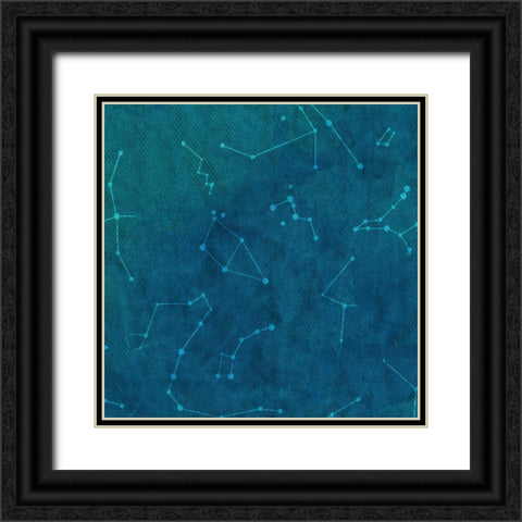 Indigo Constellations II Black Ornate Wood Framed Art Print with Double Matting by Sizemore, Natalie