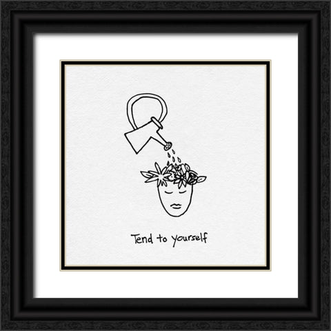 Tend to Yourself I Black Ornate Wood Framed Art Print with Double Matting by Sizemore, Natalie