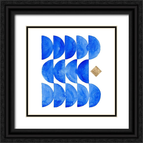 Sapphire Halves I Black Ornate Wood Framed Art Print with Double Matting by Green, Jacob