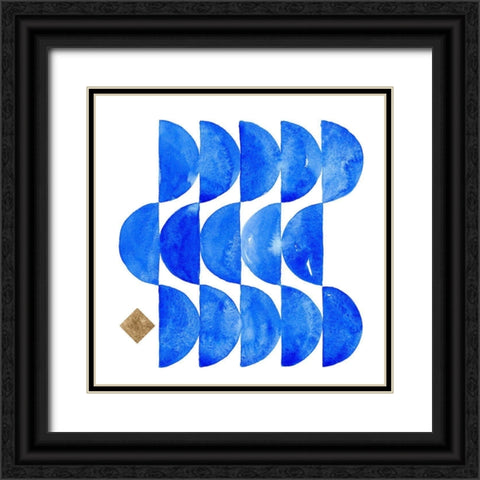 Sapphire Halves II Black Ornate Wood Framed Art Print with Double Matting by Green, Jacob
